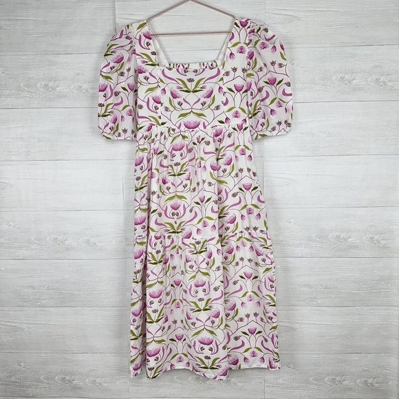 Monsoon and Beyond Estella Midi Dress Size Medium Mangrove Pink Floral Handmade - Picture 16 of 16